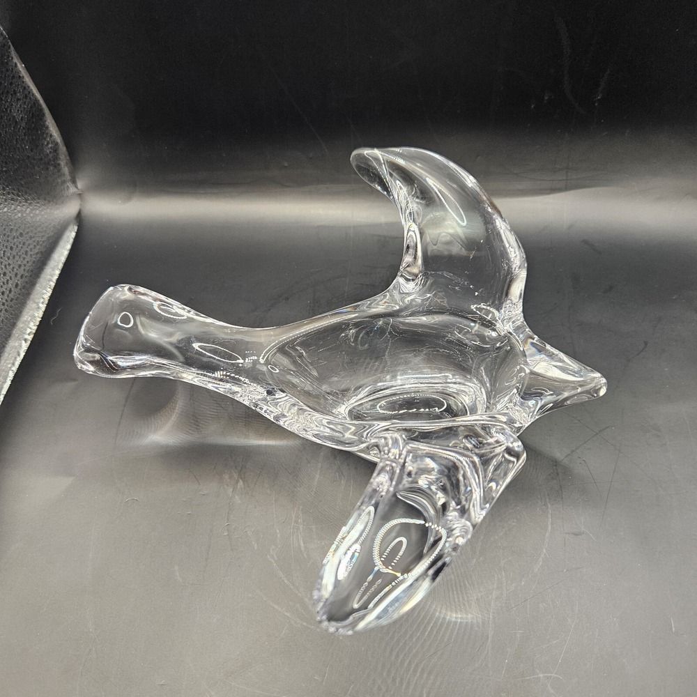 Vtg 1980's Princess House Lead Crystal Dove Bird Voltive Candle Holder